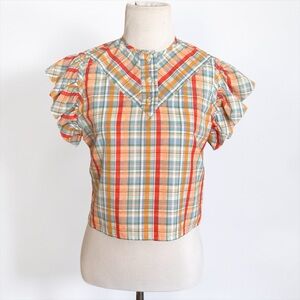 Vintage Multi-Colored Plaid Crop Top